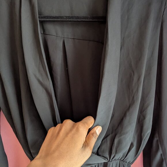 Black Blouse Bodysuit - Picture 3 of 5